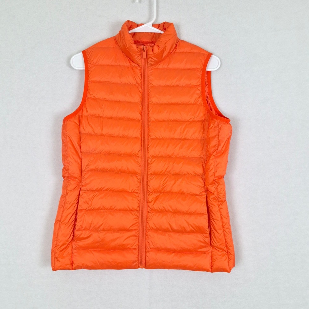 Down Packable Quilted Vest Be Inspired Sz Medium Womens Orange Outdoors Gorpcore